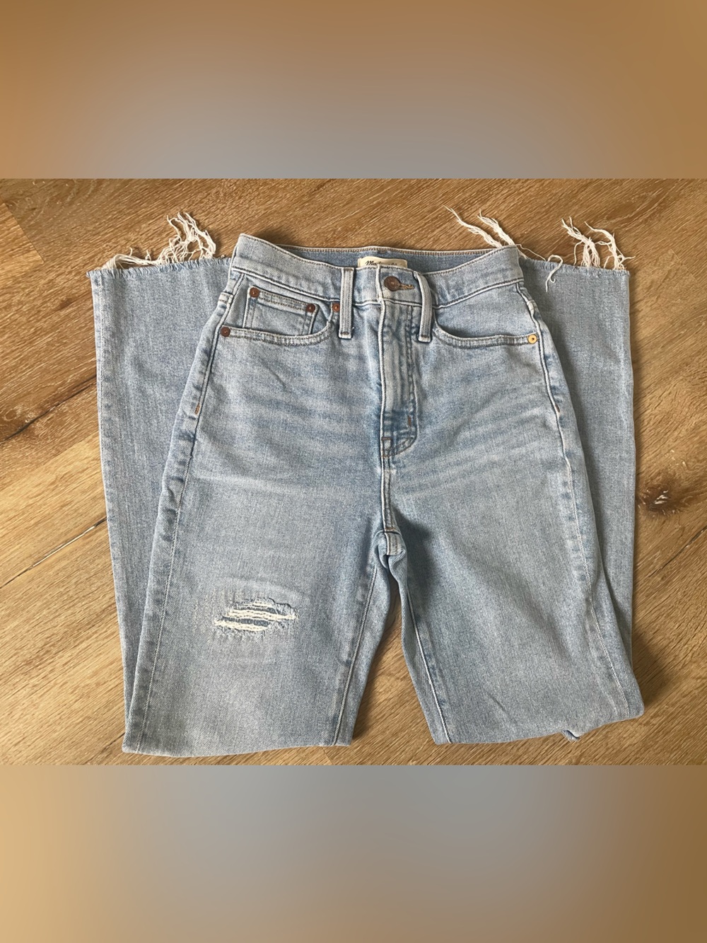 Madewell Light Blue Relaxed Fit Distressed Men's Jeans